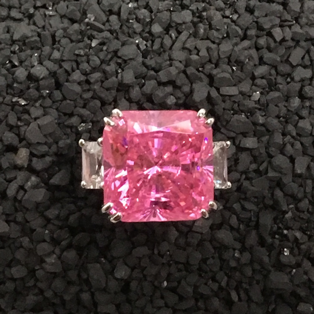 Charles Winston Pink and White Cubic Zirconia Ring